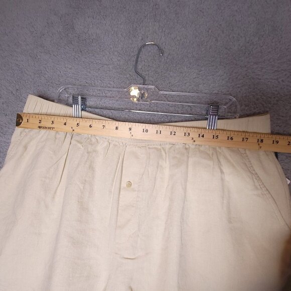 Treasure & Bond Womens Casual Shorts Beige Linen Blend Pockets Button 1X‎ New - Picture 3 of 10